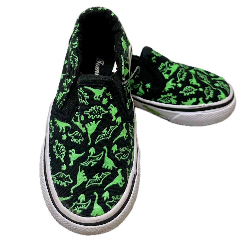 Tommy Bahama Kids Dinosaur Slip On Sneakers Black Green Size 6